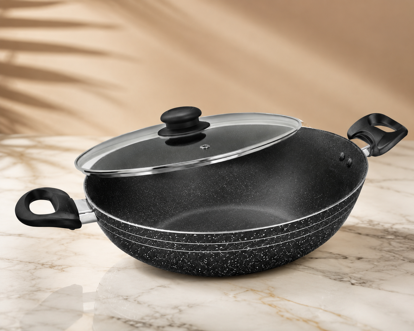 28cm Non-Stick Wok Pan with Glass Lid