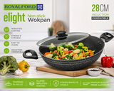 28cm Non-Stick Wok Pan with Glass Lid