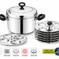 6 Plate Stainless Steel Idli Cooker – Induction & Gas Compatible