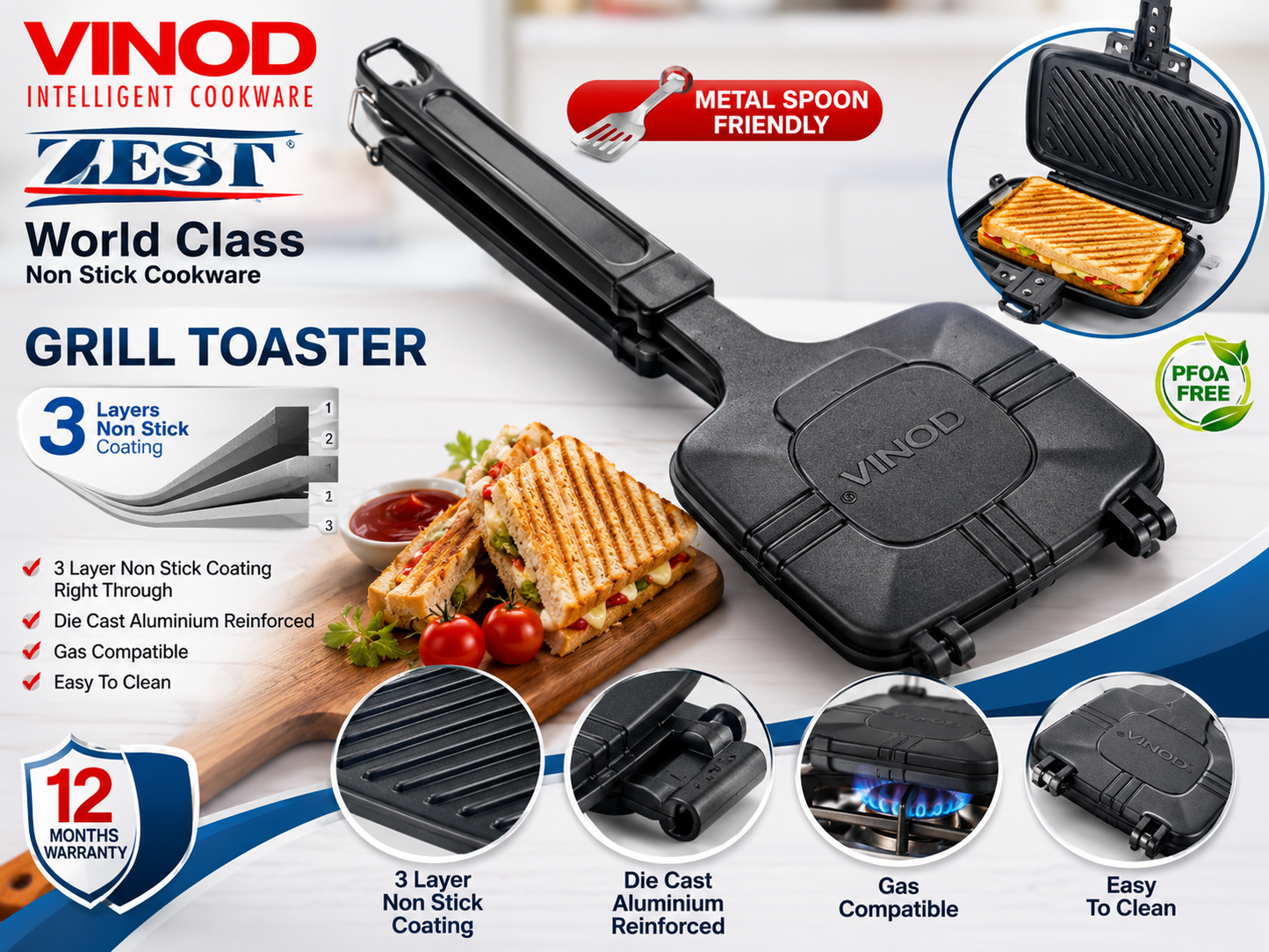 Grill Toaster / Double-Sided Sandwich Maker