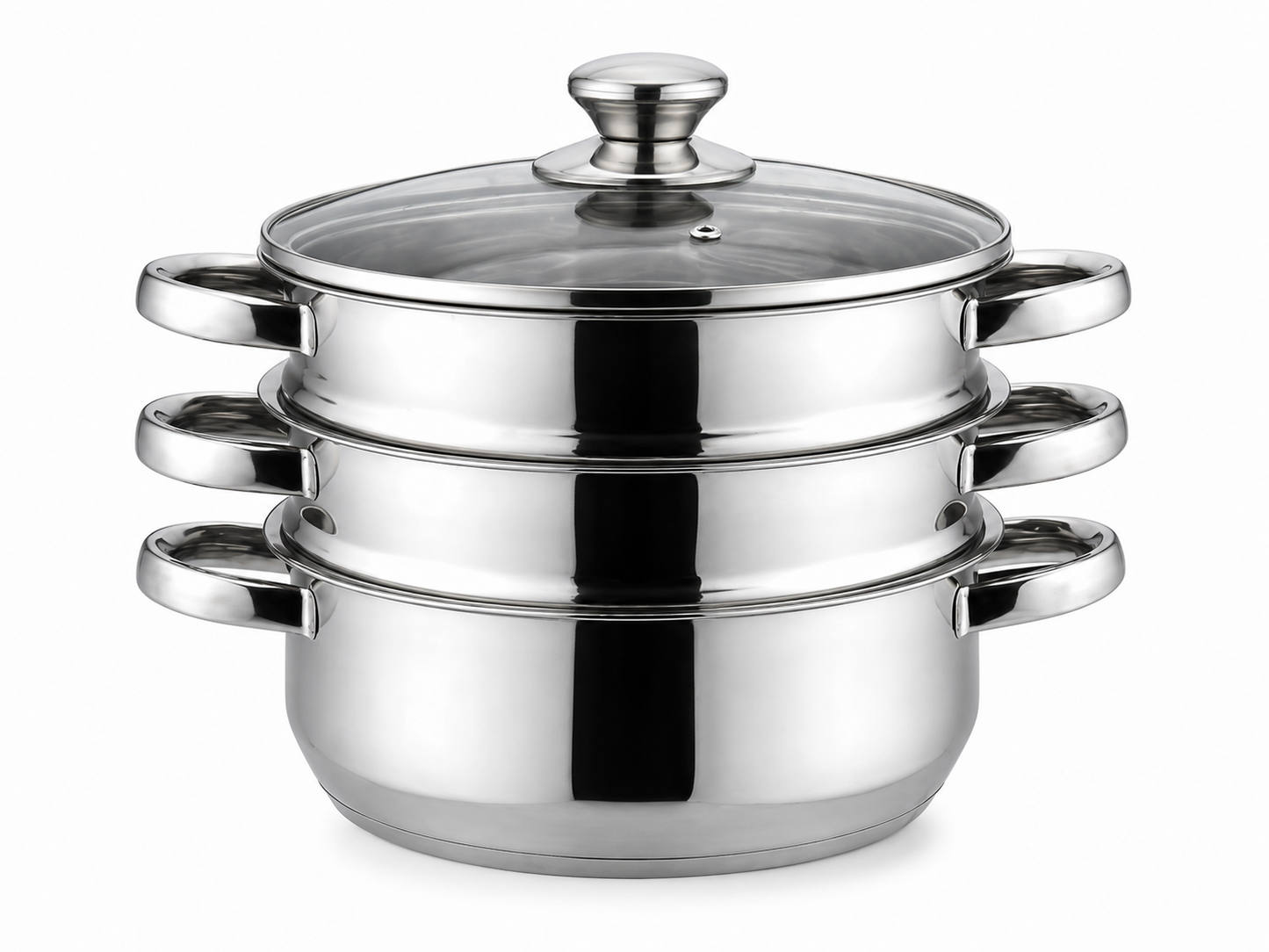 Stainless Steel Steamer Set – 3 Piece, 22cm