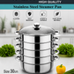 5-Layer Stainless Steel Steamer Pan – 30cm