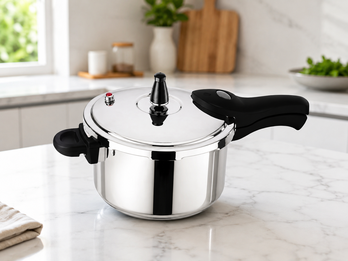 7 Litre Stainless Steel Pressure Cooker – Induction Compatible & Safety Locking System