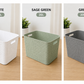 Storesmart 20L Rattan Effect Storage Box with Handles – Plastic Storage Basket | White, Sage Green & Grey