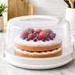 Cake Storage Box with Secure Lid & Carry Handle – White