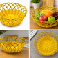 Round Woven Fruit Basket – Decorative Bread & Fruit Storage Bowl, Yellow