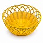 Round Woven Fruit Basket – Decorative Bread & Fruit Storage Bowl, Yellow