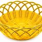 Round Woven Fruit Basket – Decorative Bread & Fruit Storage Bowl, Yellow