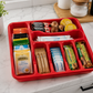 Red Plastic Cutlery Tray – 6 Compartment Kitchen Drawer Organiser