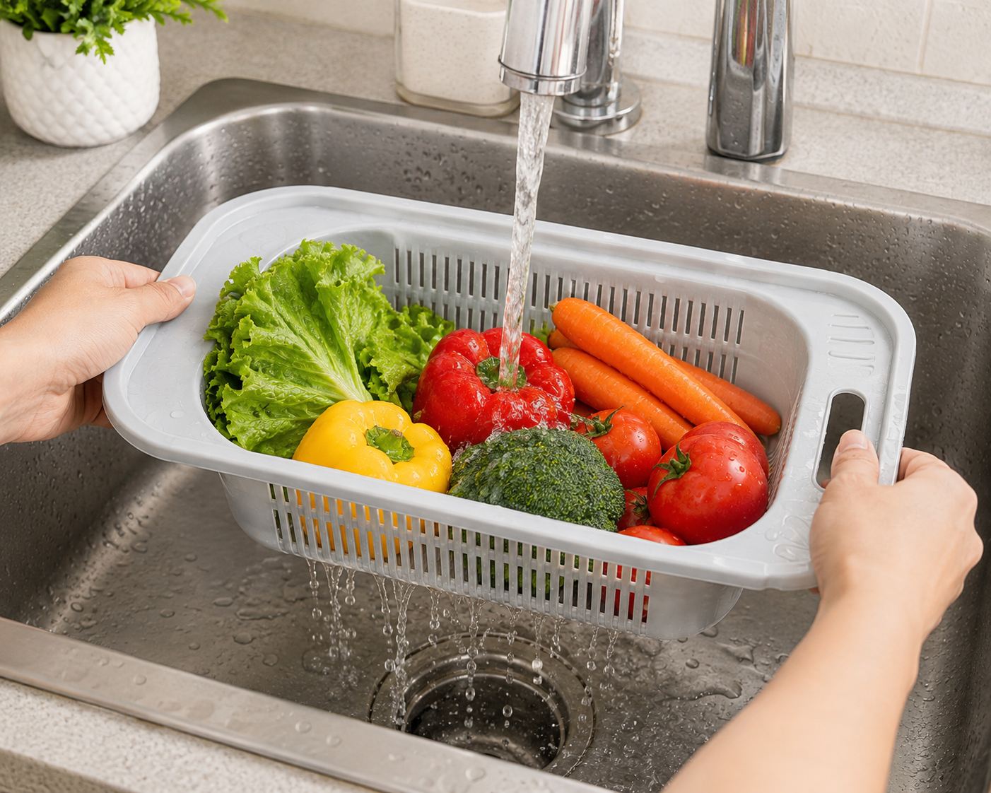 Hobby Life Sink Colander – Extendable Fruit & Vegetable Washing Basket