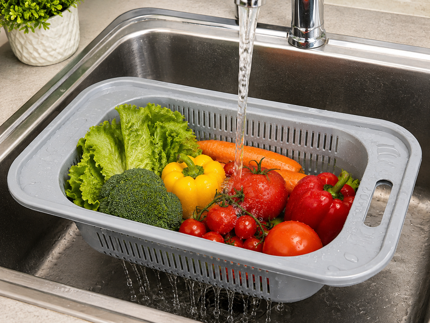 Hobby Life Sink Colander – Extendable Fruit & Vegetable Washing Basket