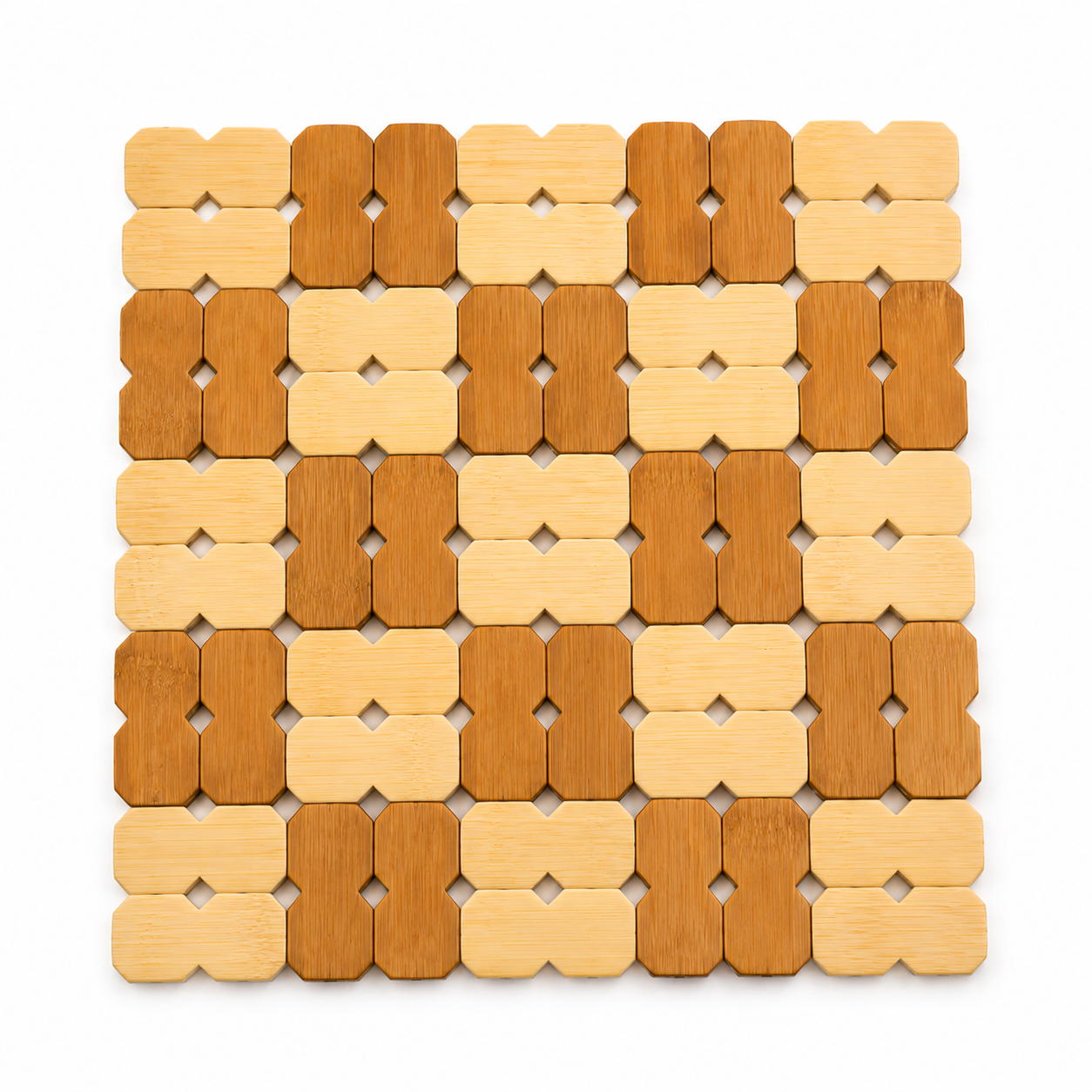 Natural Bamboo Heat Insulation Pad / Wooden Trivet – Square Hot Pot Mat