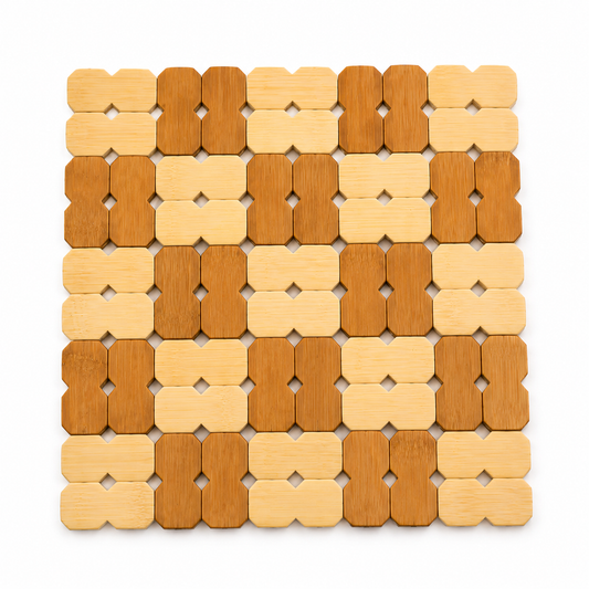 Natural Bamboo Heat Insulation Pad / Wooden Trivet – Square Hot Pot Mat