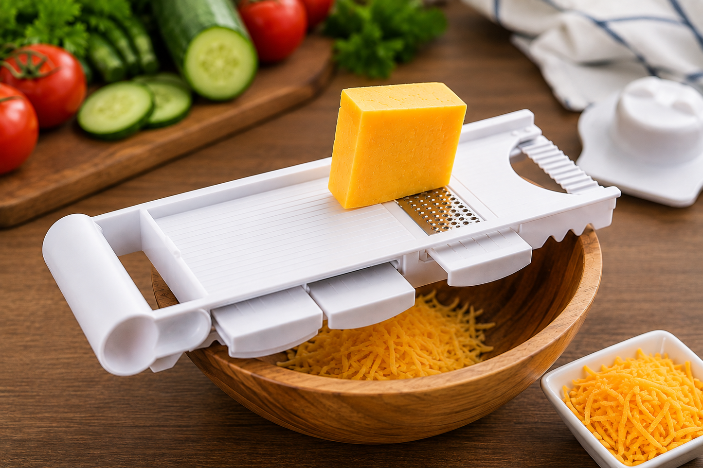 Multi Function Vegetable Slicer & Grater with Interchangeable Blades