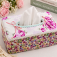 Floral Fabric Tissue Box Cover – Decorative Tissue Holder