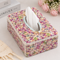 Floral Fabric Tissue Box Cover – Decorative Tissue Holder