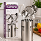 6 Piece Stainless Steel Kitchen Utensil Set with Holder