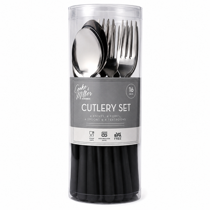 Cooke & Miller 16 Piece Cutlery Set – Grey Handles