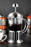 Stainless Steel & Glass French Press Coffee Maker | Manual Coffee Press | Heat-Resistant Coffee Maker