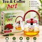 1800ml Glass Tea & Coffee Pot with Stainless Steel Infuser | Heat-Resistant Glass Teapot
