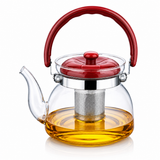 1800ml Glass Tea & Coffee Pot with Stainless Steel Infuser | Heat-Resistant Glass Teapot