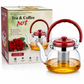 1800ml Glass Tea & Coffee Pot with Stainless Steel Infuser | Heat-Resistant Glass Teapot