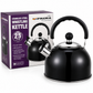 2.5L Stainless Steel Whistling Kettle | Induction Compatible Tea Kettle with Cool Touch Handle