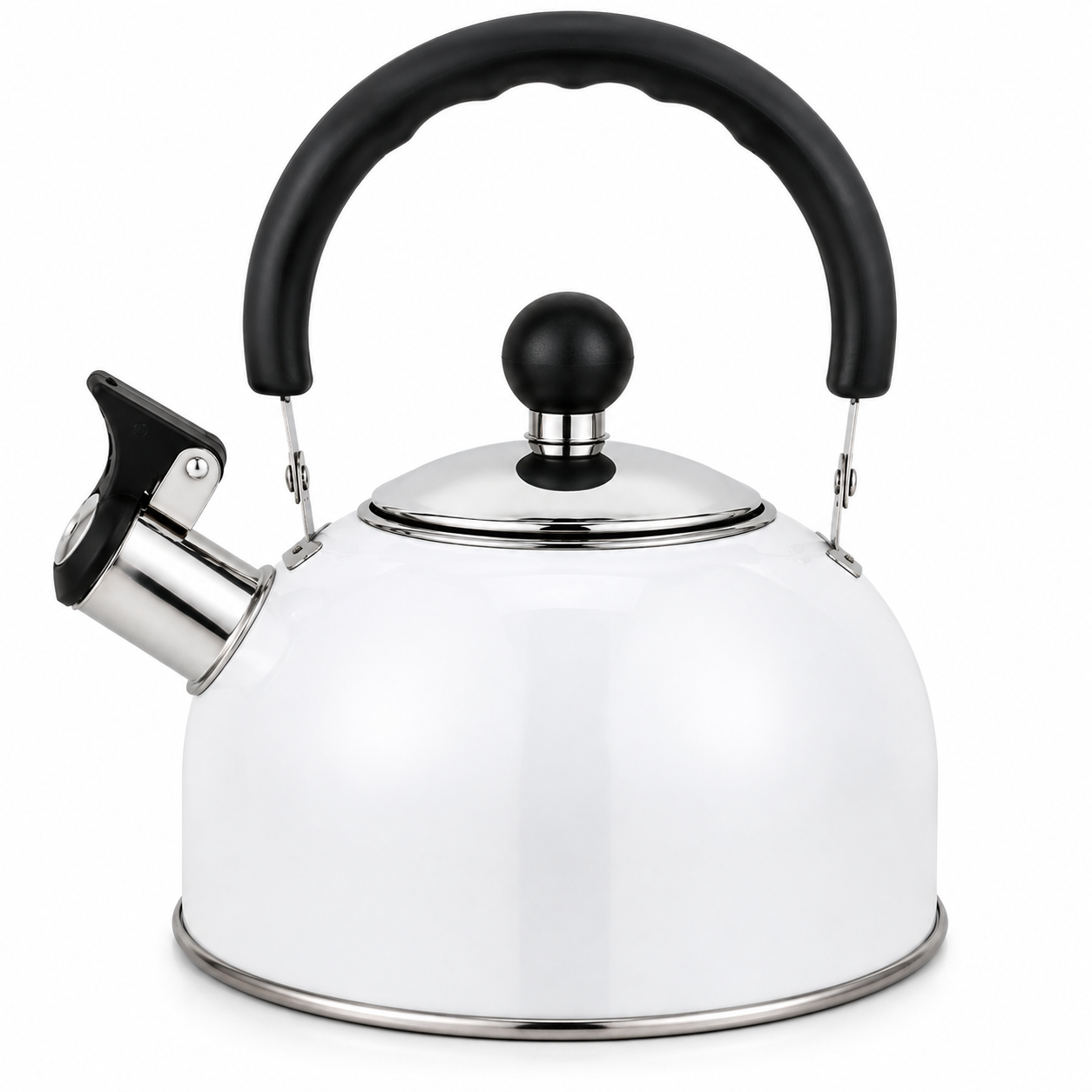 2.5L Stainless Steel Whistling Kettle | Induction Compatible Tea Kettle with Cool Touch Handle