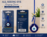 All Seeing Eye Evil Eye Hanging Charm – Peace & Protection – Blue