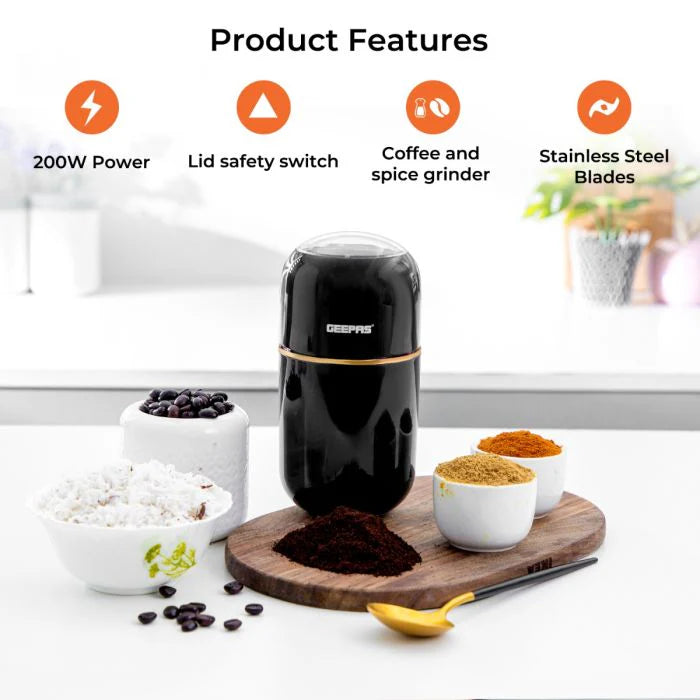 Capsule Press-Down Bullet Coffee Grinder – One-Touch Operation, Compact Design